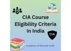 Check The CIA Course Eligibility Criteria  At AIA
