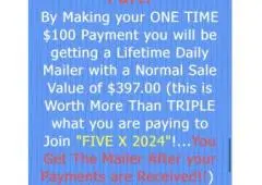 Get Lifetime Daily Mailer Free! When you Join Us! $50 Payments and $25 Random Payments for Life!